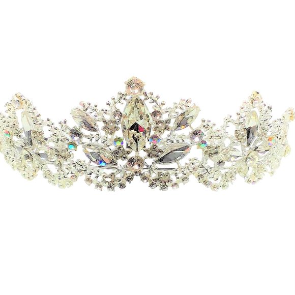 Unicra Accessories Wedding Tiara Australian Crystal Silver Tone New